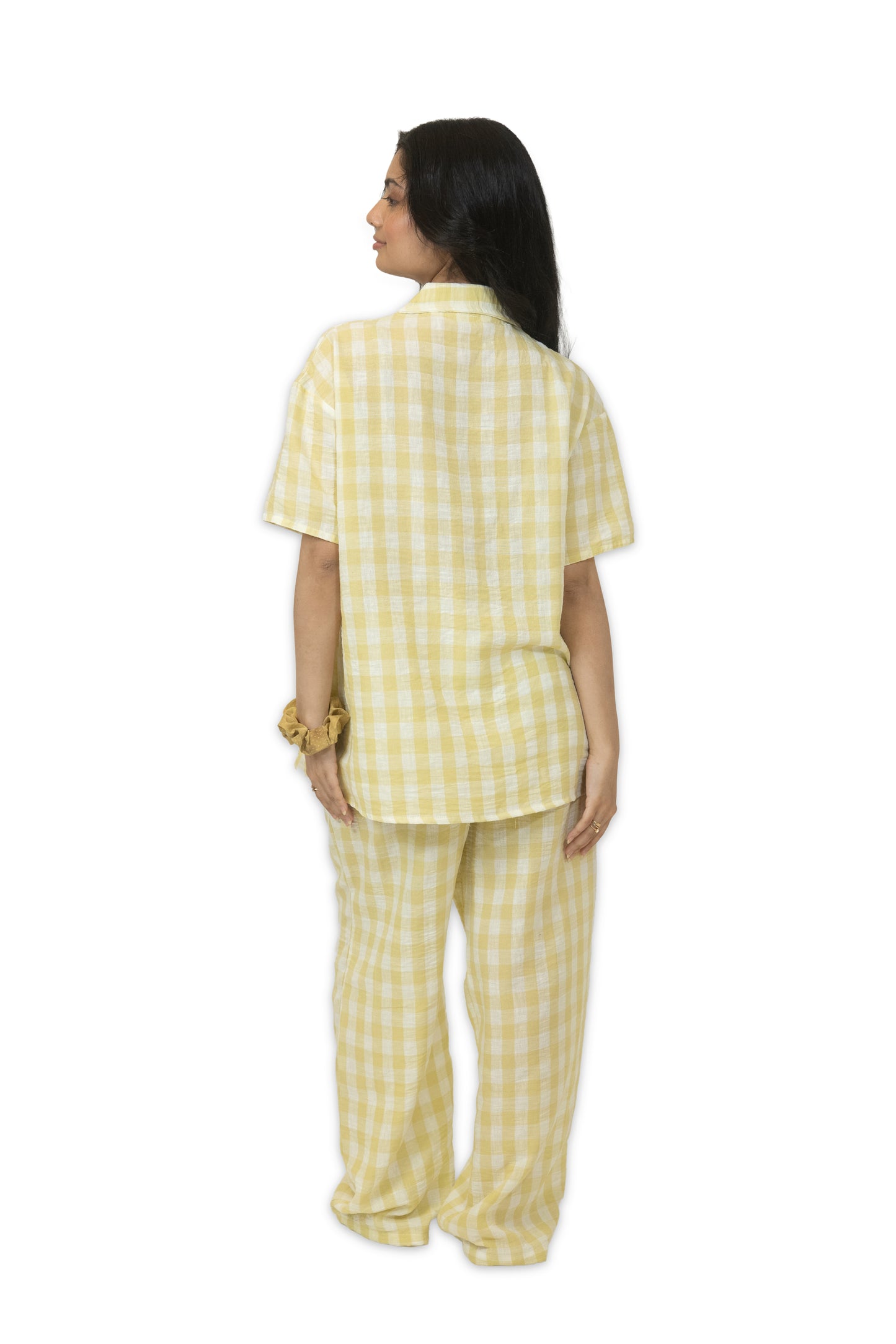 Linen checks -Lemon