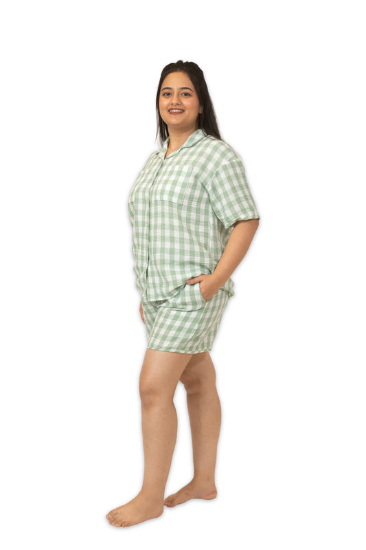 Linen checks -Meadow