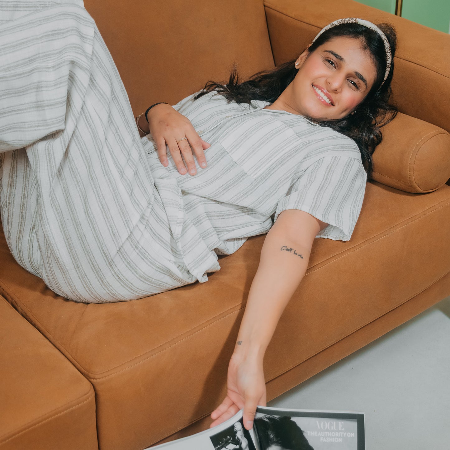 Linen Stripes - Olive