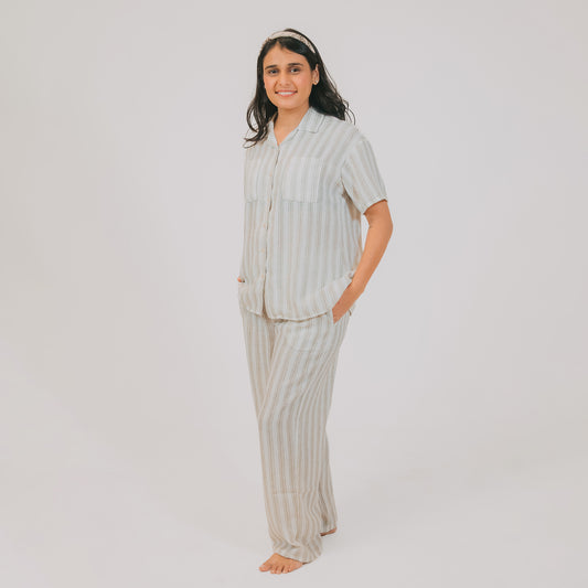 Linen Stripes - Olive