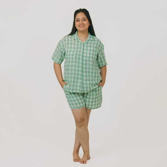 Linen checks -Meadow